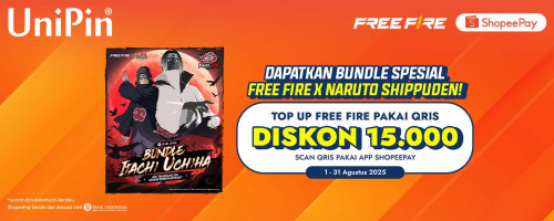 Dapatkan Bundle Itachi Uchiha! – Top Up Free Fire Auto Diskon 15RB Pakai QRIS ShopeePay